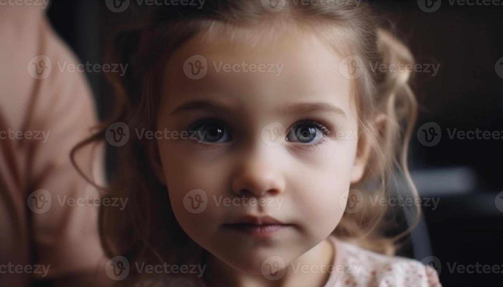 Cute Caucasian toddler smiling, looking at camera photo