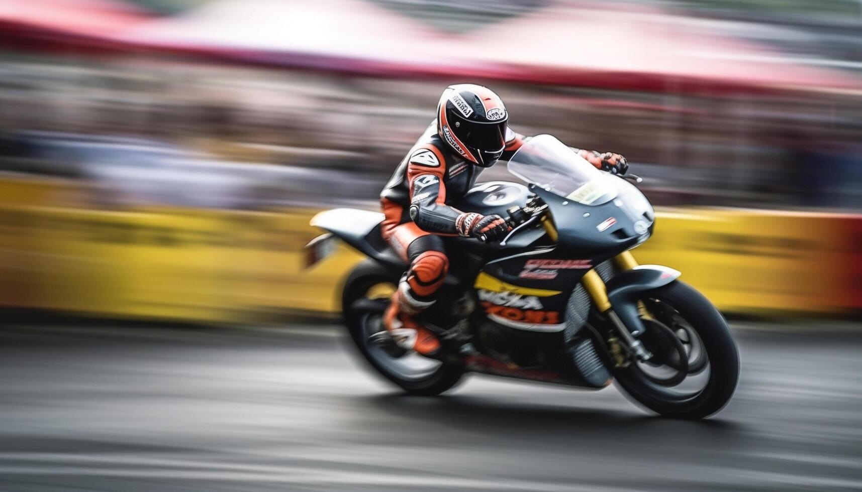 borroso movimiento, extremo velocidad, motocicleta carreras emoción generativo ai foto