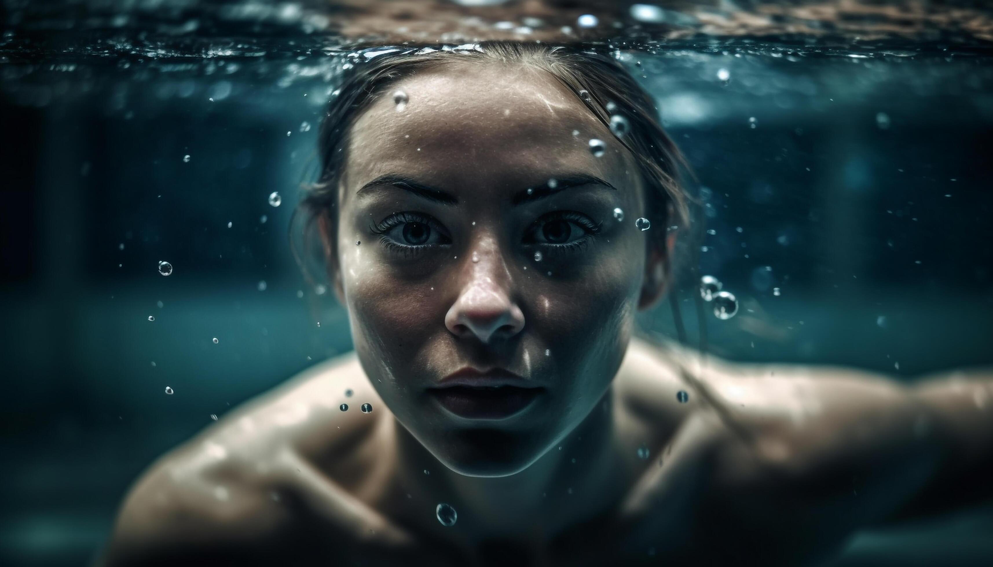 Wet beauty looking at camera underwater sensuality 24574556 Stock Photo
