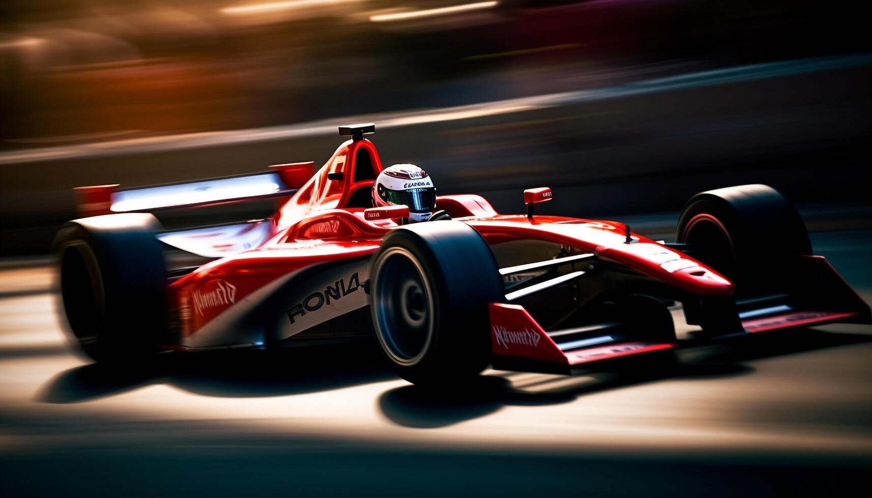 Blurred motion, shiny sports car, extreme adrenaline photo