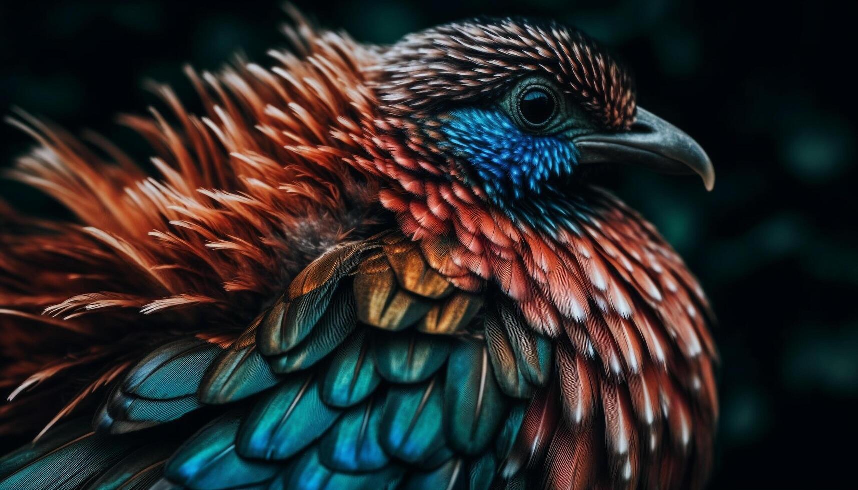 Majestic hawk vibrant feathers in close up portrait generated by AI photo