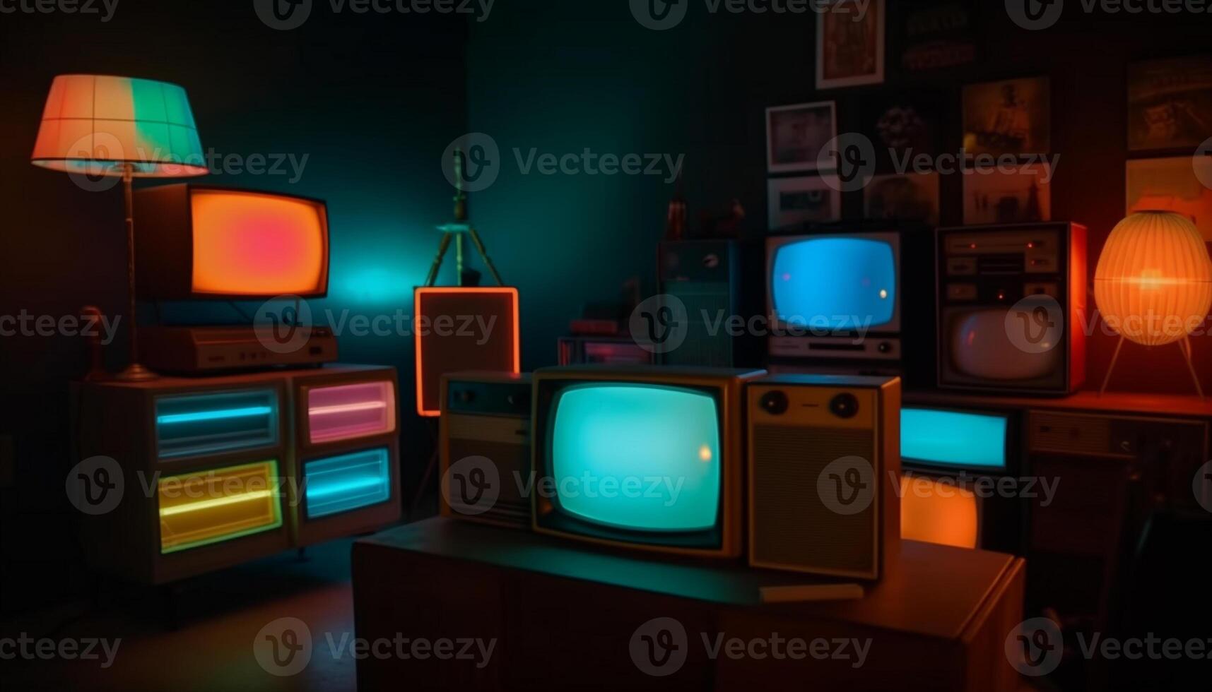 Modern technology illuminates old fashioned elegance indoors generated by AI photo