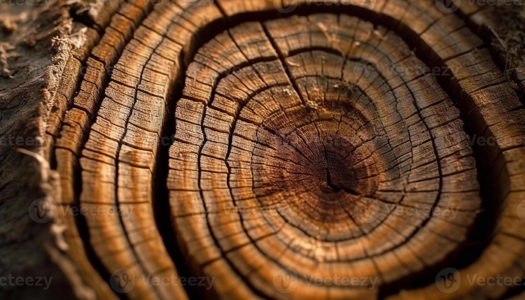 árbol anillos espectáculo historia de crecimiento y envejecimiento generado por ai foto