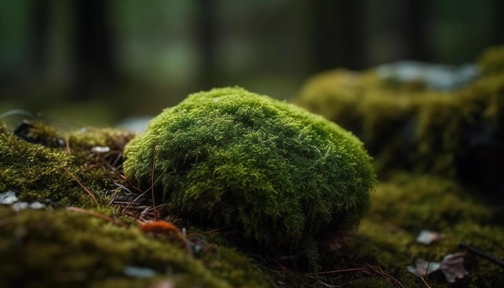 Fresh green leaves grow on forest tree trunk generated by AI photo