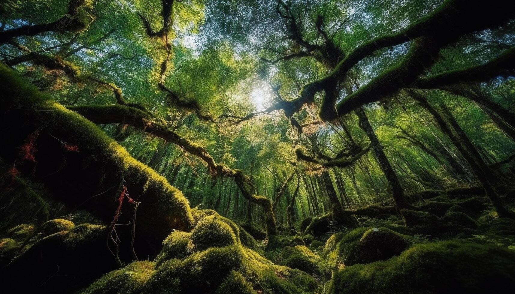 tranquilo escena de tropical selva crecimiento aventuras generado por ai foto