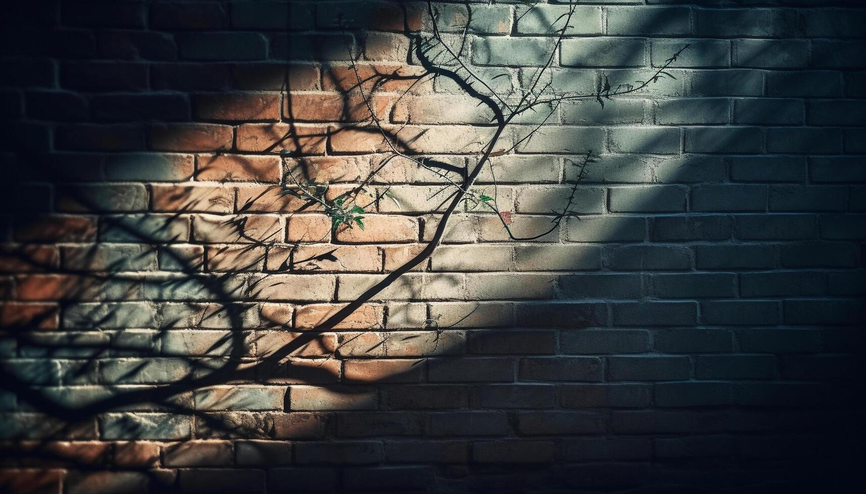 resumen ladrillo modelo en antiguo edificio pared generado por ai foto