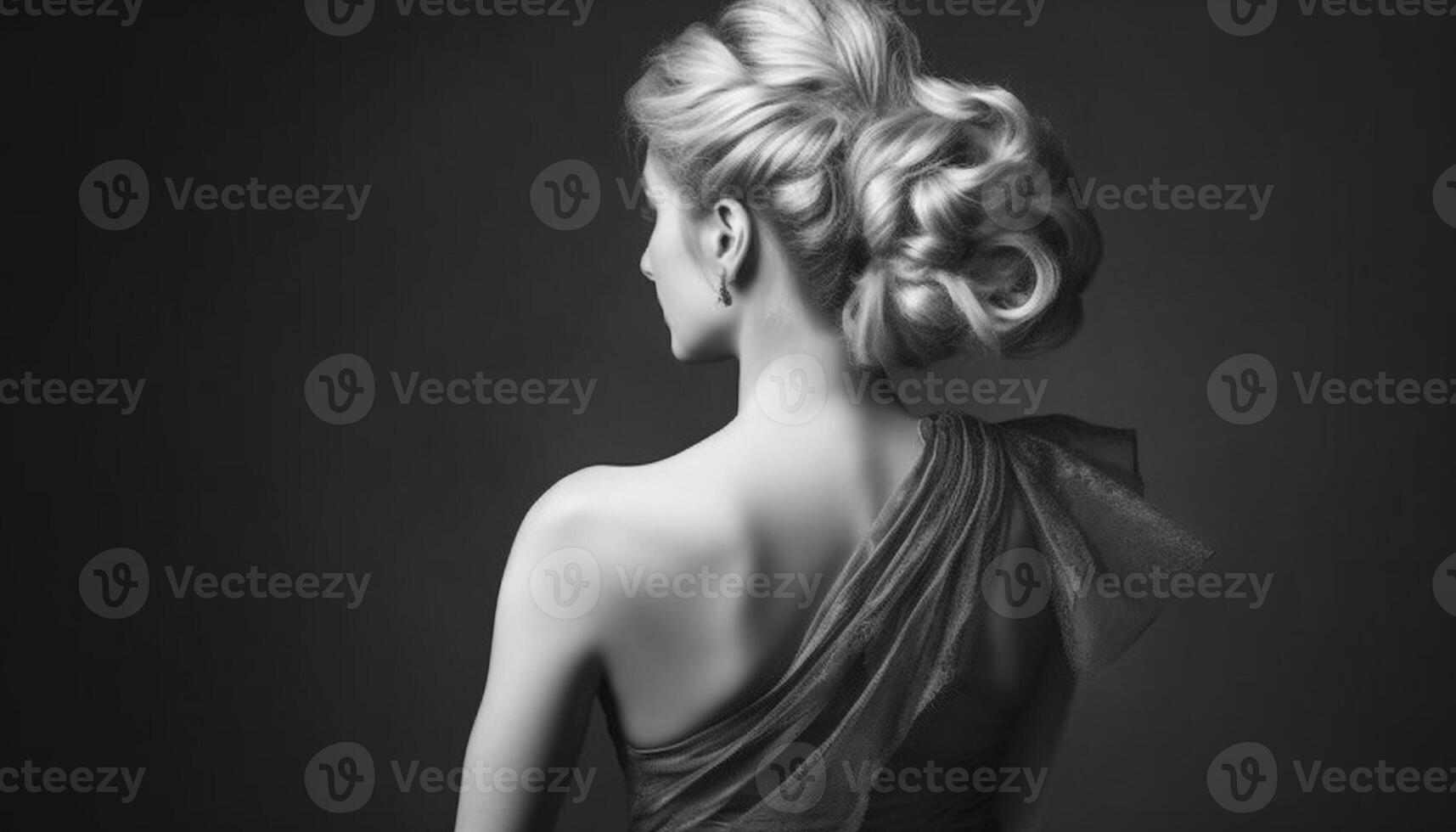 Blond beauty, elegance, sensuality, glamour, fashion model generated by AI photo