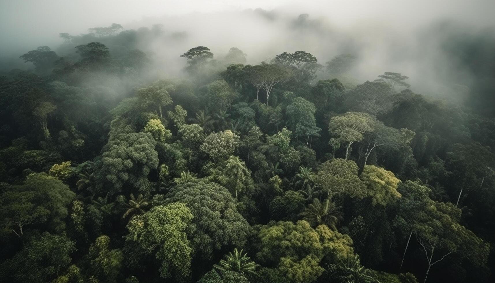 High up, foggy mountain peak, beauty in nature generated by AI photo