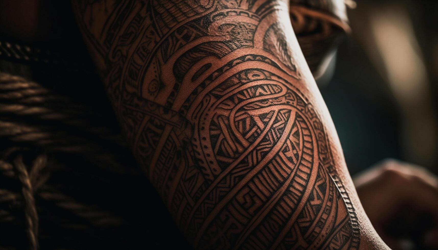Indigenous culture ornate henna tattoo decoration generated by AI photo