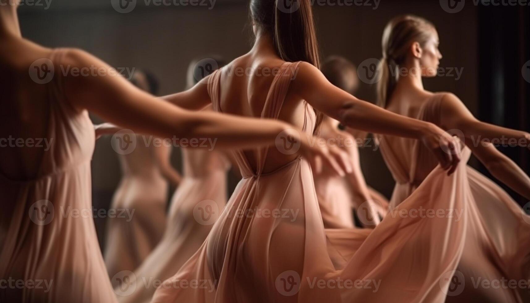 Delgado joven mujer practicando ballet con elegancia generado por ai foto