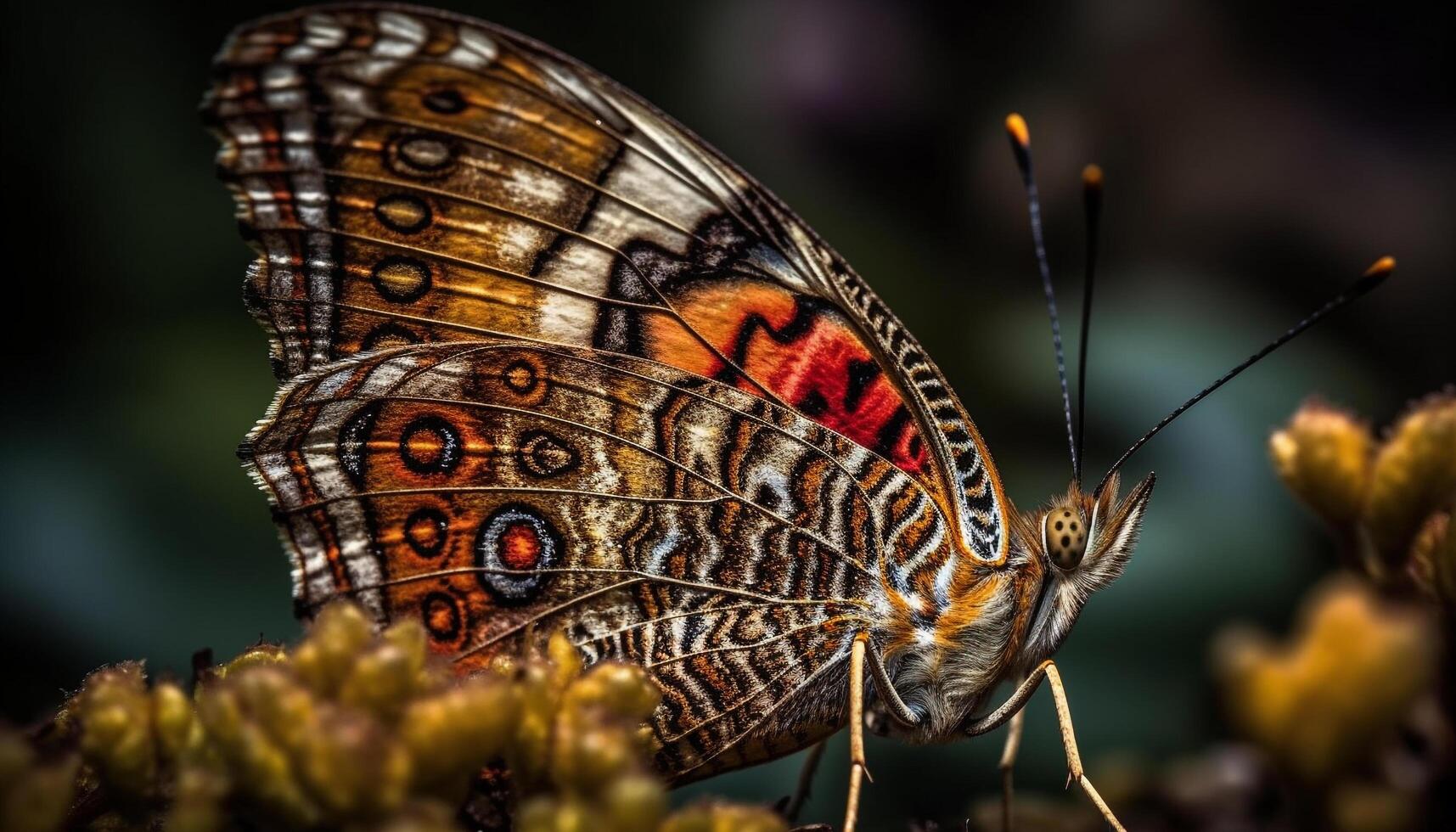 Vibrant butterfly in nature tranquil springtime grace generated by AI photo