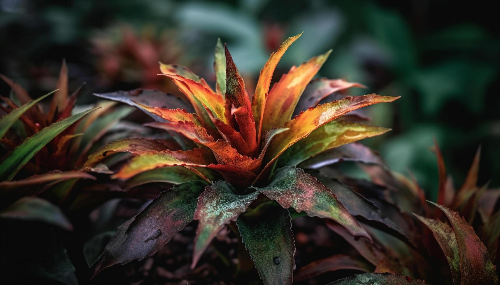 Vibrant petals adorn the green plant outdoors generated by AI photo