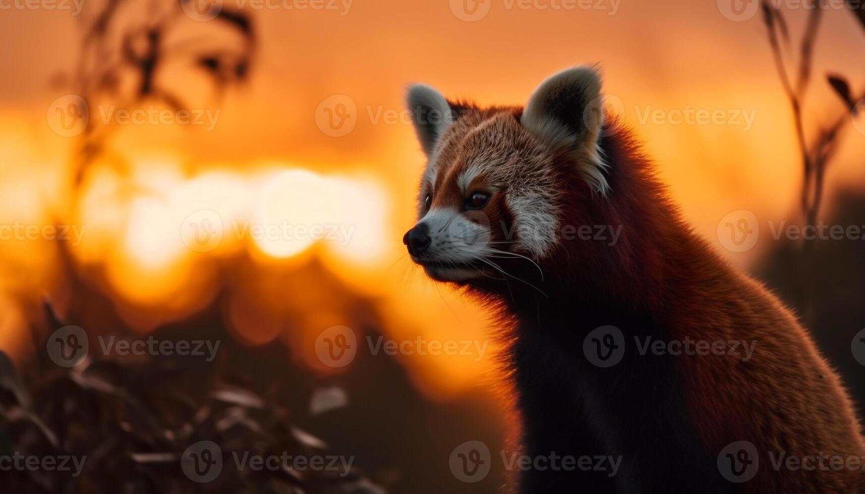 Red panda looking alert generated by AI photo