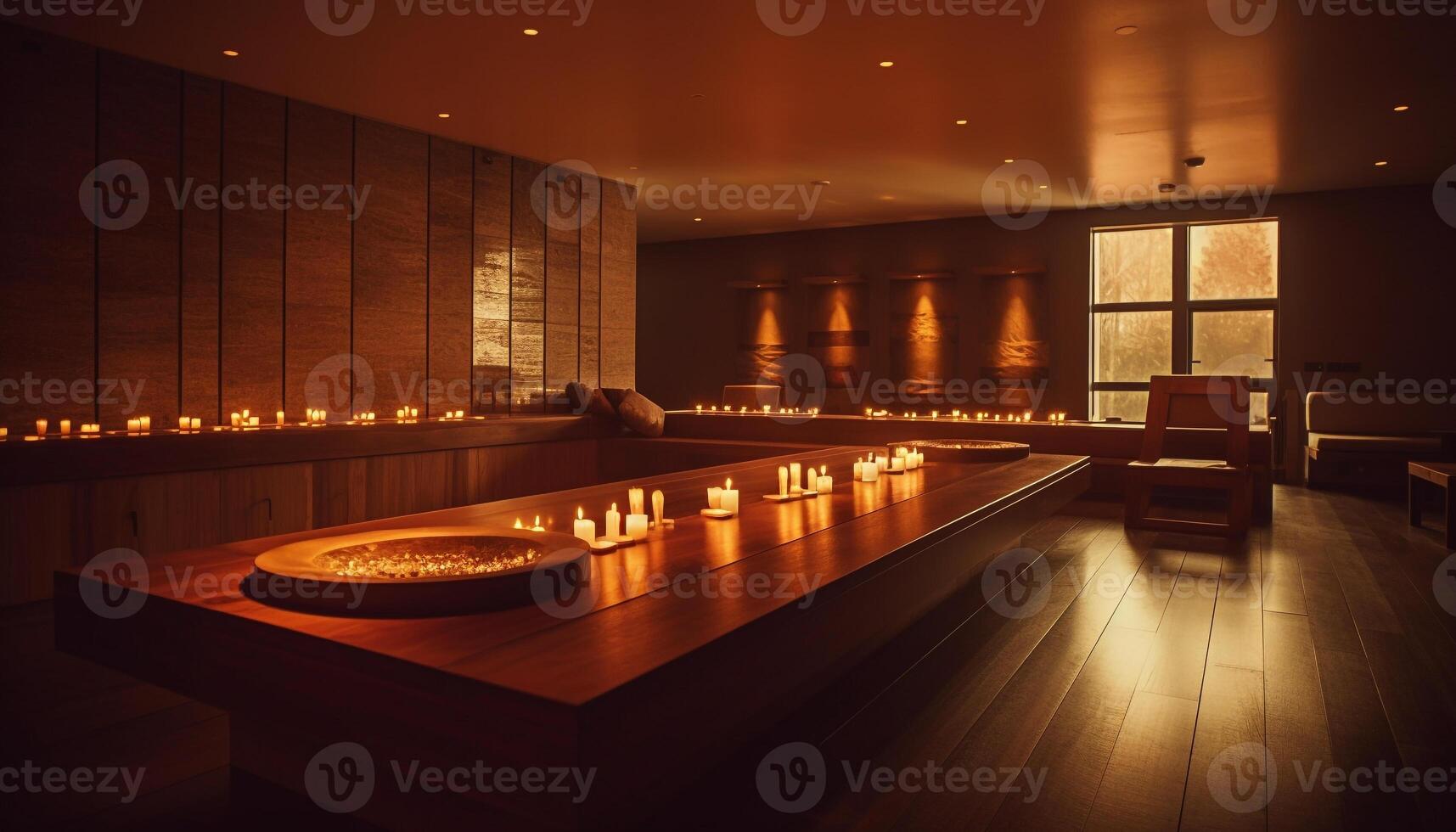 Luxury apartment glows with elegant candlelight warmth generated by AI photo