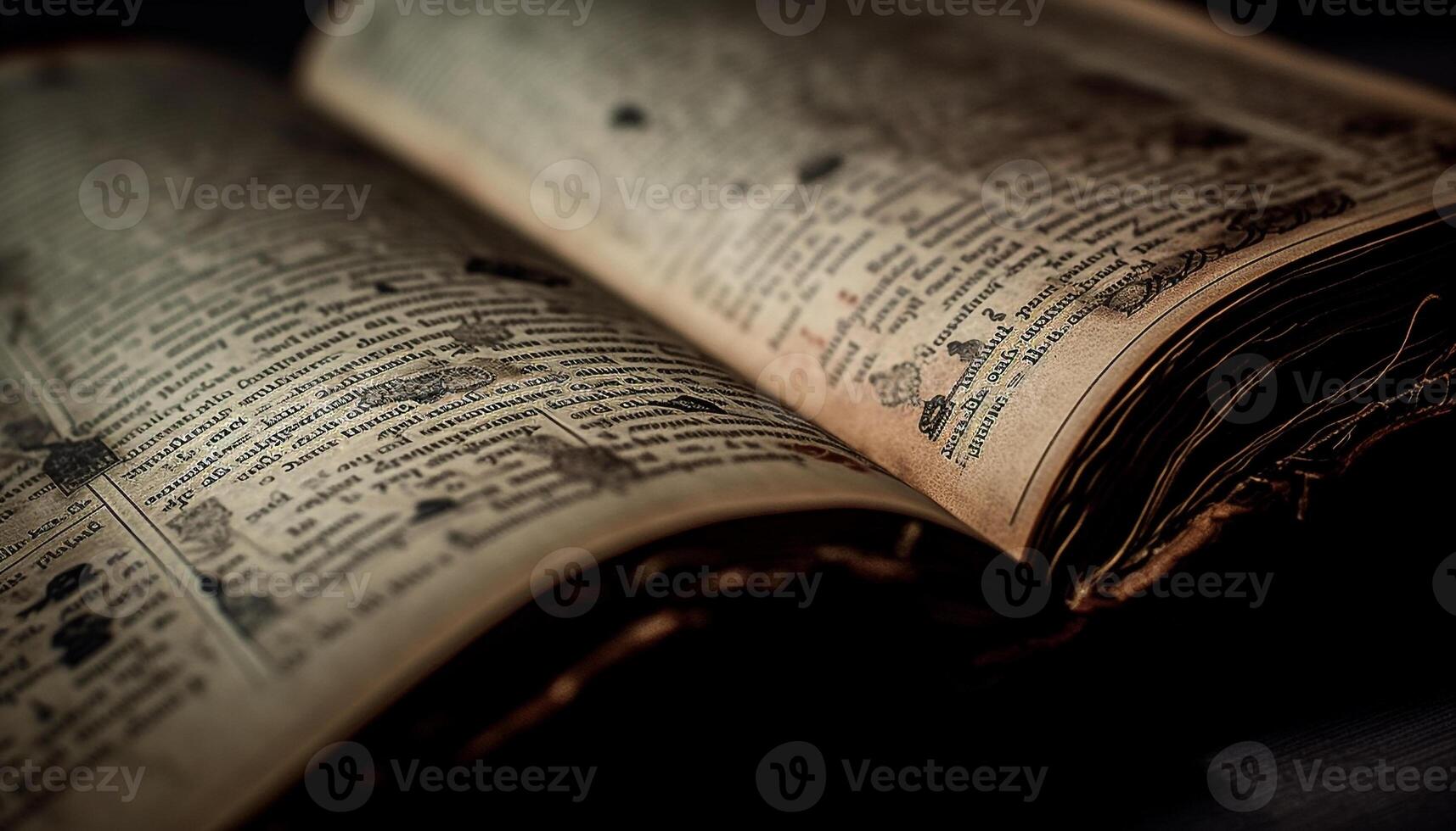 Religious text reading, wisdom learning, antique expertise generated by AI photo