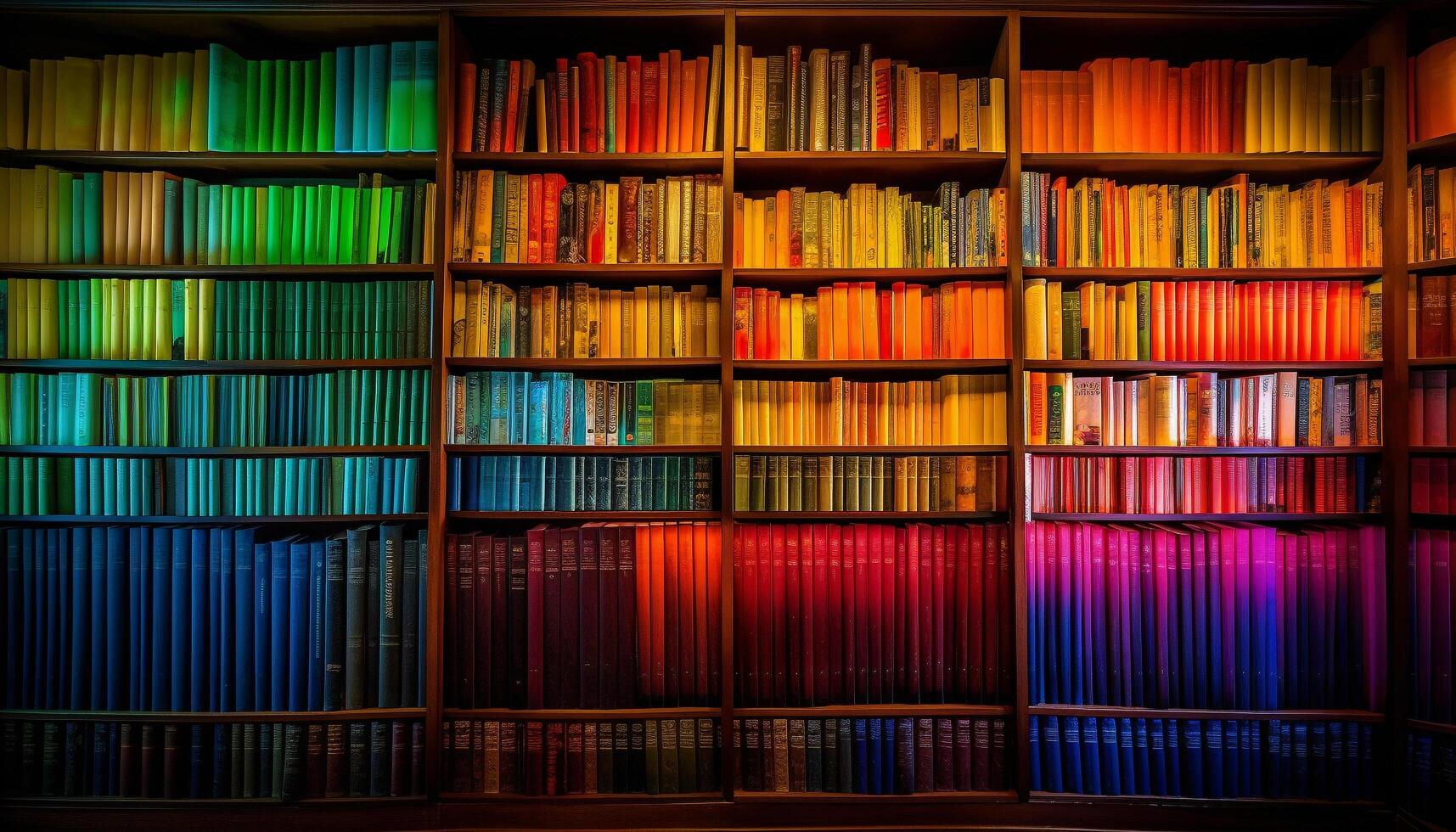 A large collection of books on shelves generated by AI photo