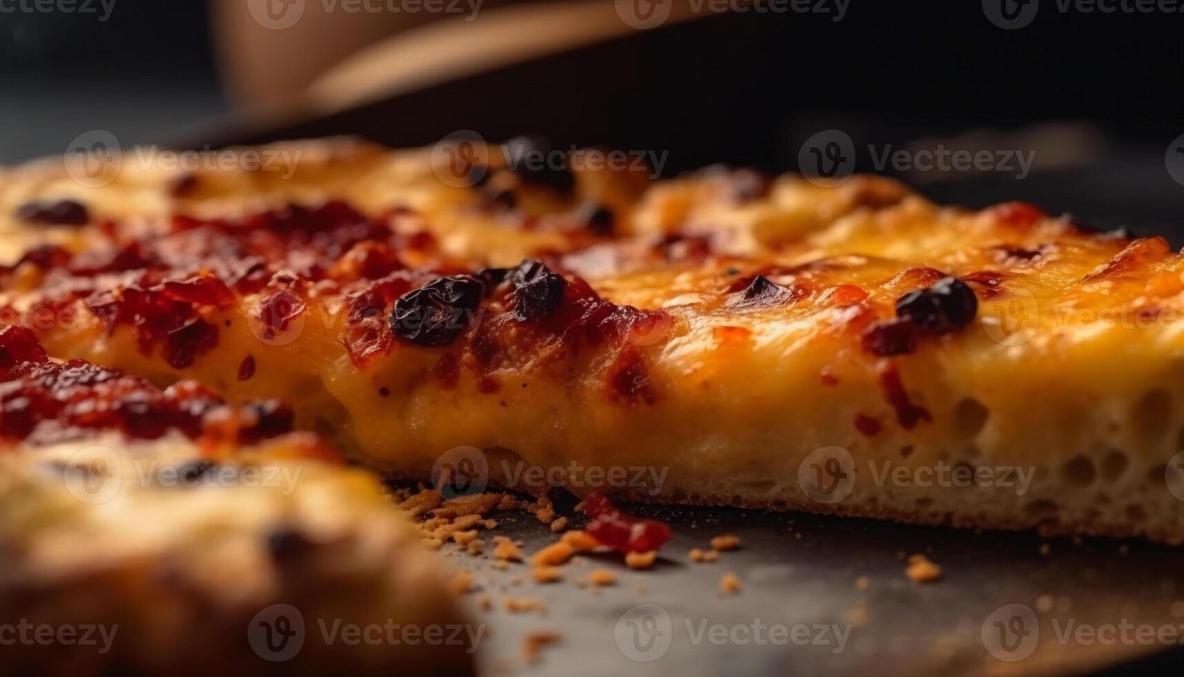 Freshly baked homemade sweet pie with fruit slice on table generated by AI photo