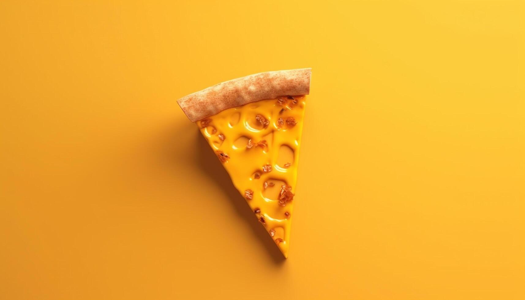 Freshly baked pizza slice with mozzarella and pepperoni toppings generated by AI photo