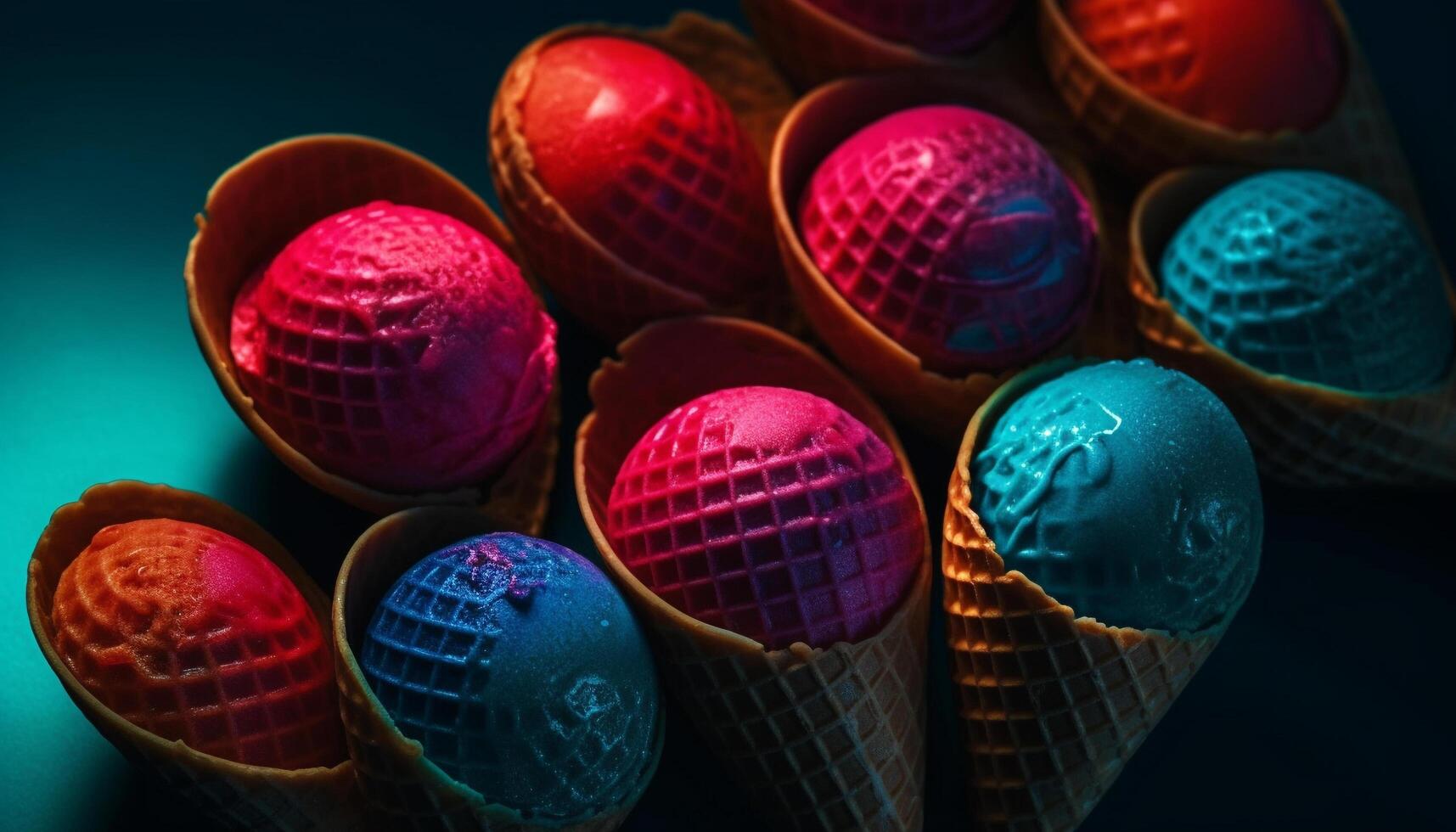 Fun summer celebration with colorful food arrangement and golf equipment generated by AI photo