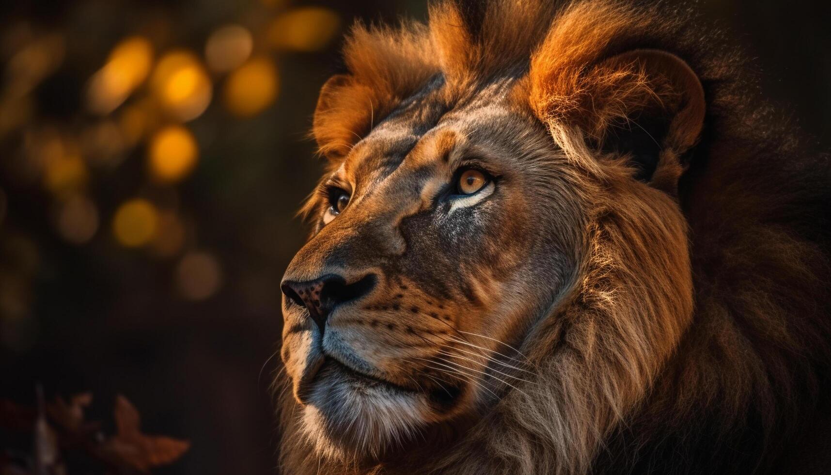 majestuoso leona curioso a cámara en africano desierto, piel brillante generado por ai foto