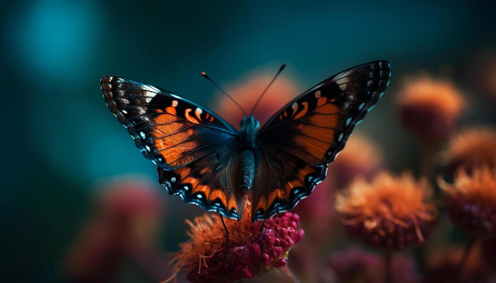 Vibrant butterfly wing in close up, showcasing natural beauty and fragility generated by AI photo