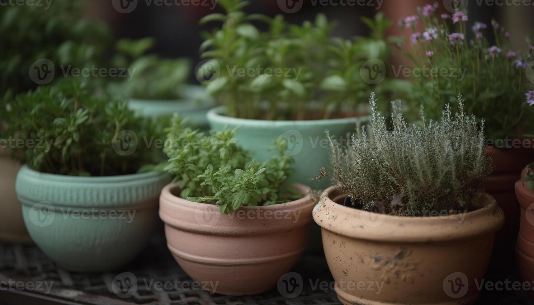 sano orgánico en conserva plantas adornar el mesa, exhibiendo naturaleza belleza generado por ai foto