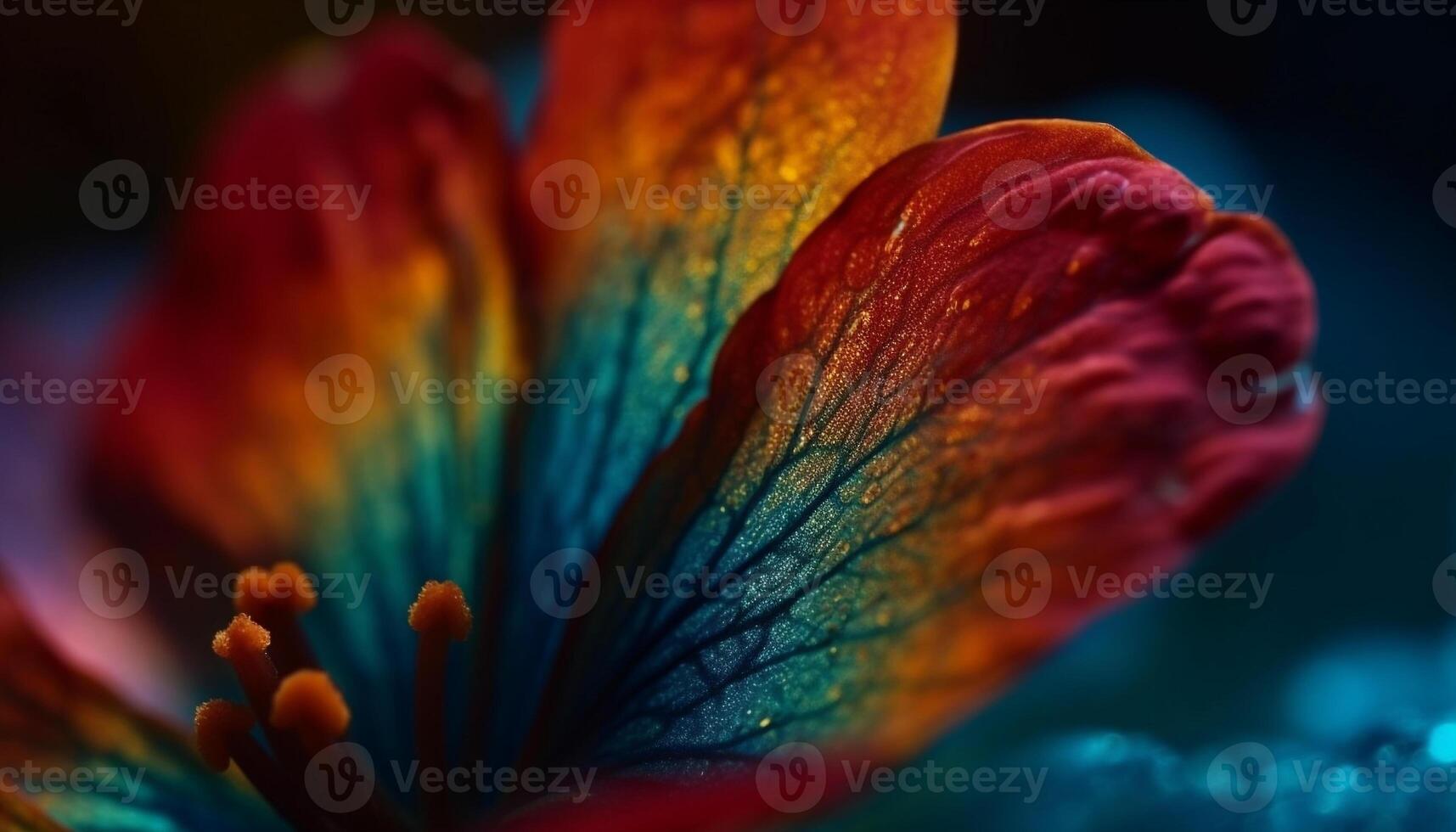 Vibrant multi colored flower head in close up, beauty in nature generated by AI photo
