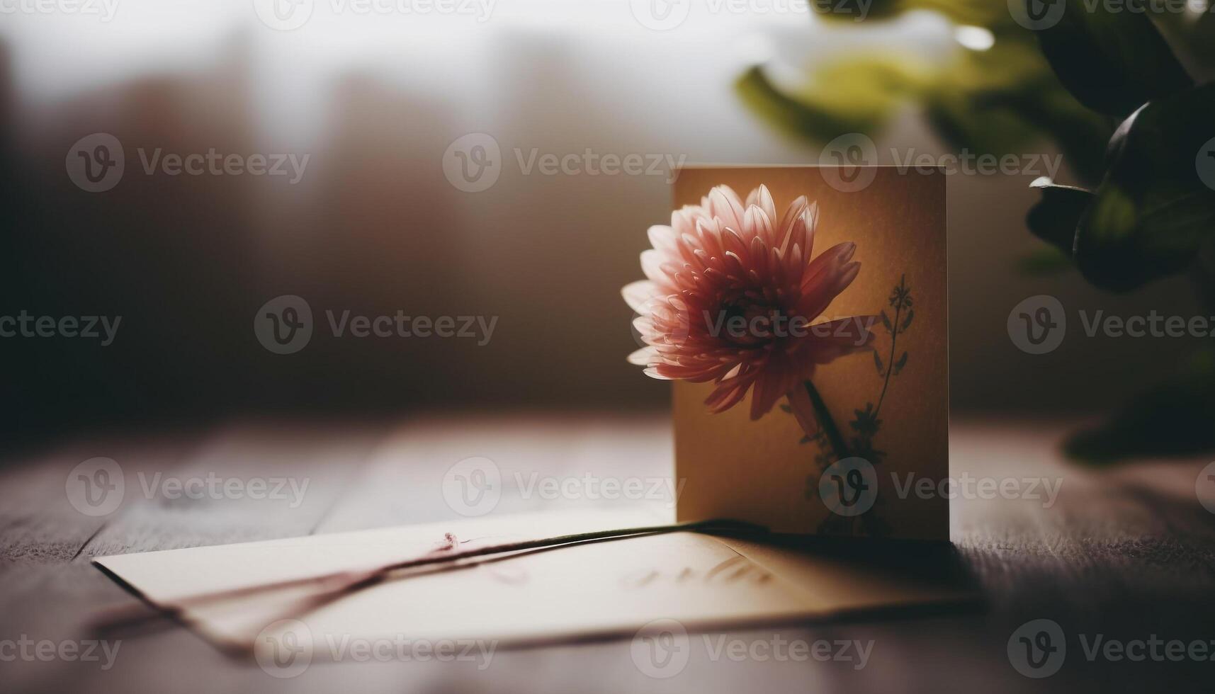 Yellow flower head on wooden table, nature beauty indoors generated by AI photo