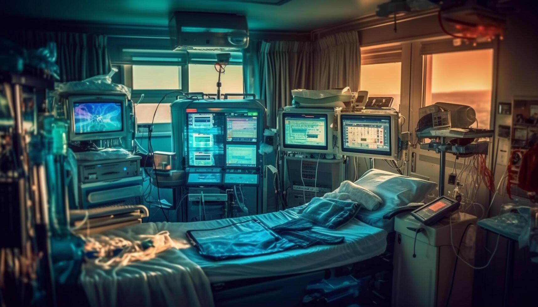 moderno cuidado de la salud industria utiliza avanzado tecnología para cirugía y medicina generado por ai foto