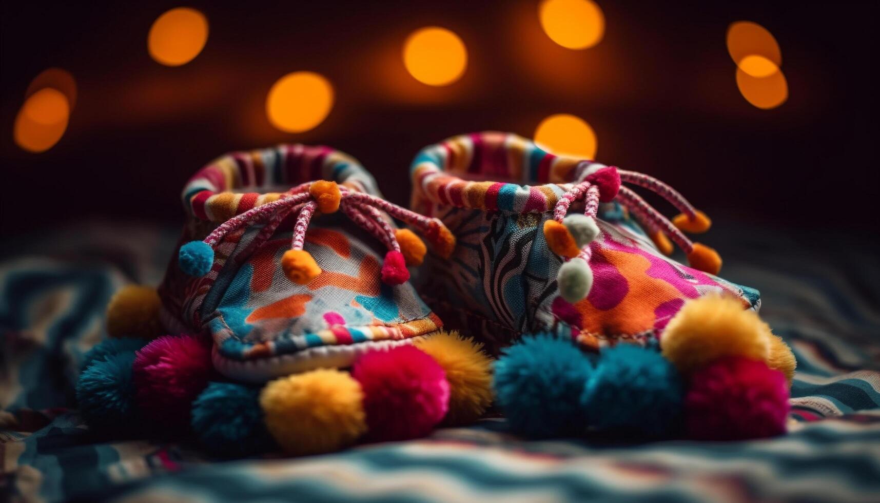 multi de colores lana zapato decoración para invierno Moda ropa regalo generado por ai foto
