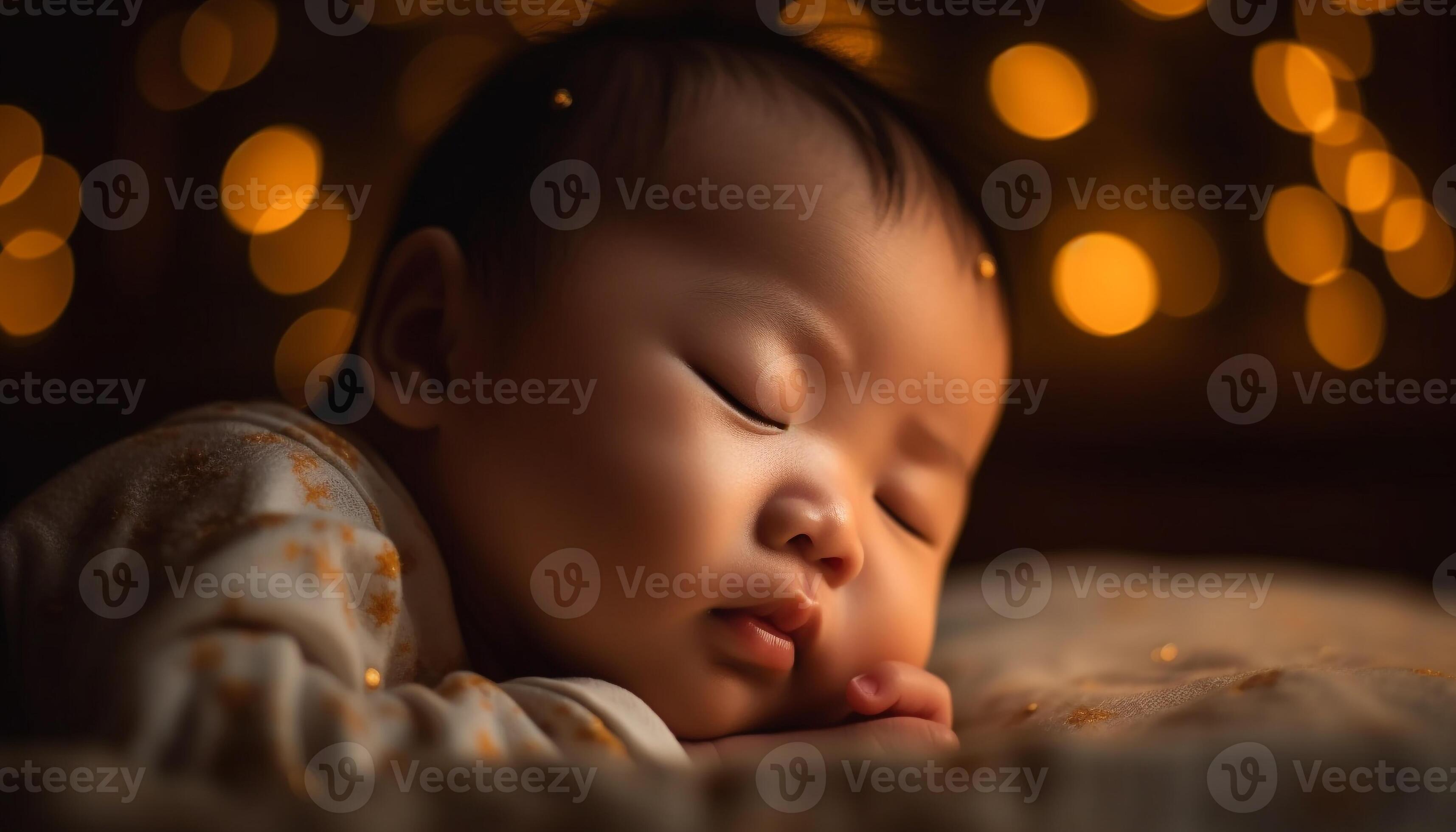 New life, innocence, and beauty in a sleeping baby boy generated by AI
