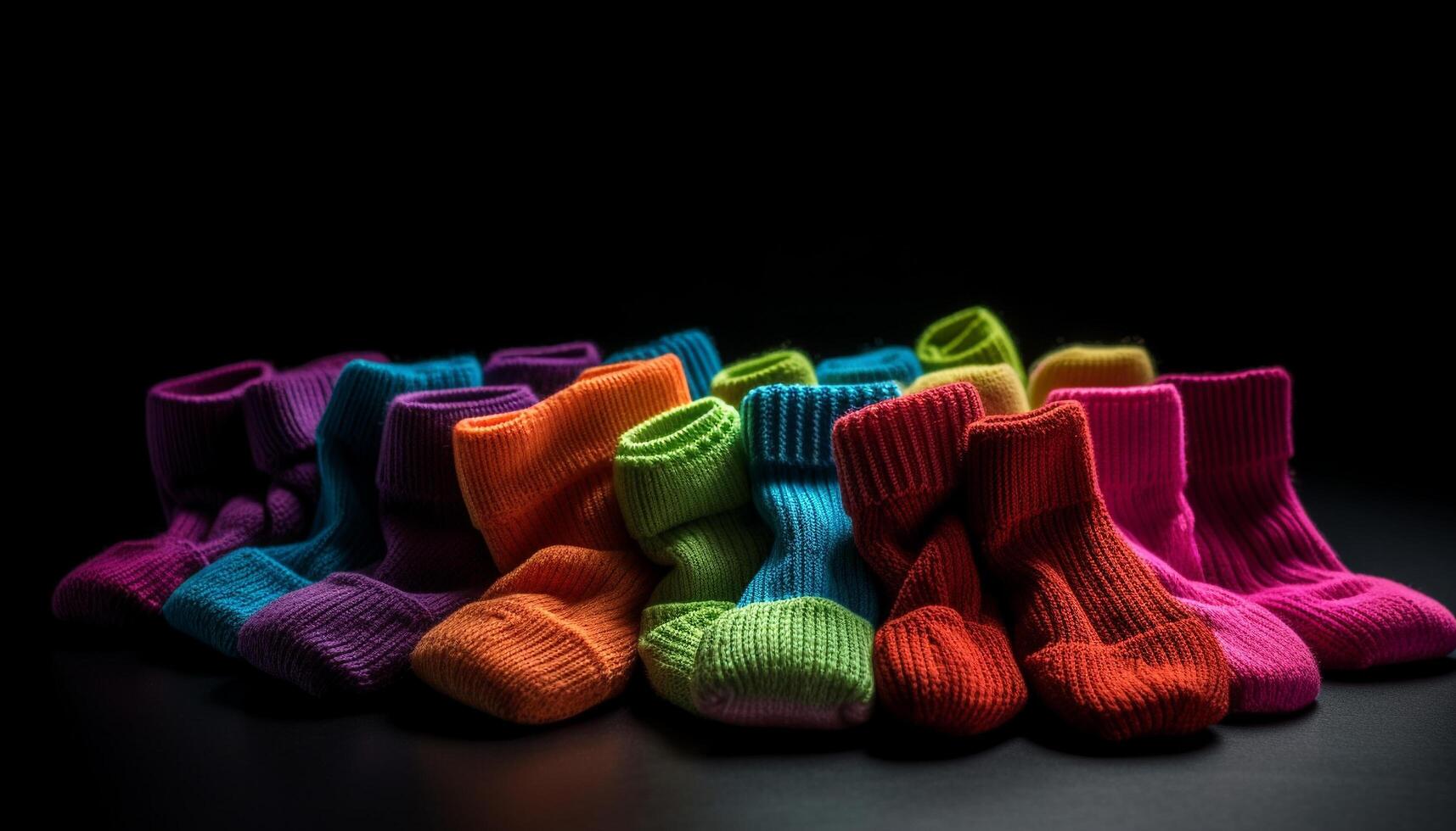 Vibrant colored wool garments in a row, perfect for autumn generated by AI photo