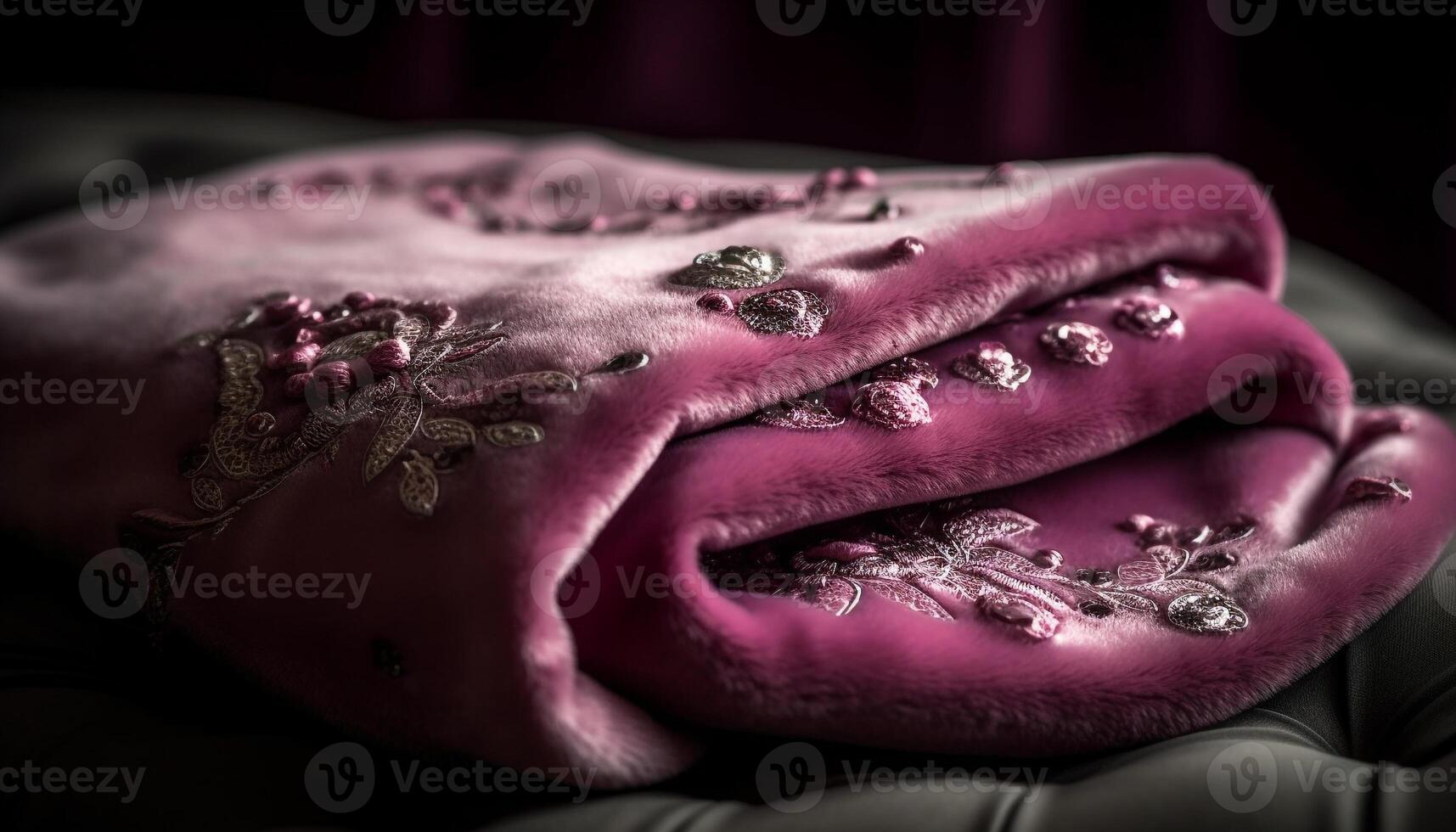 Soft velvet pillow adds elegance to luxurious living room decor generated by AI photo