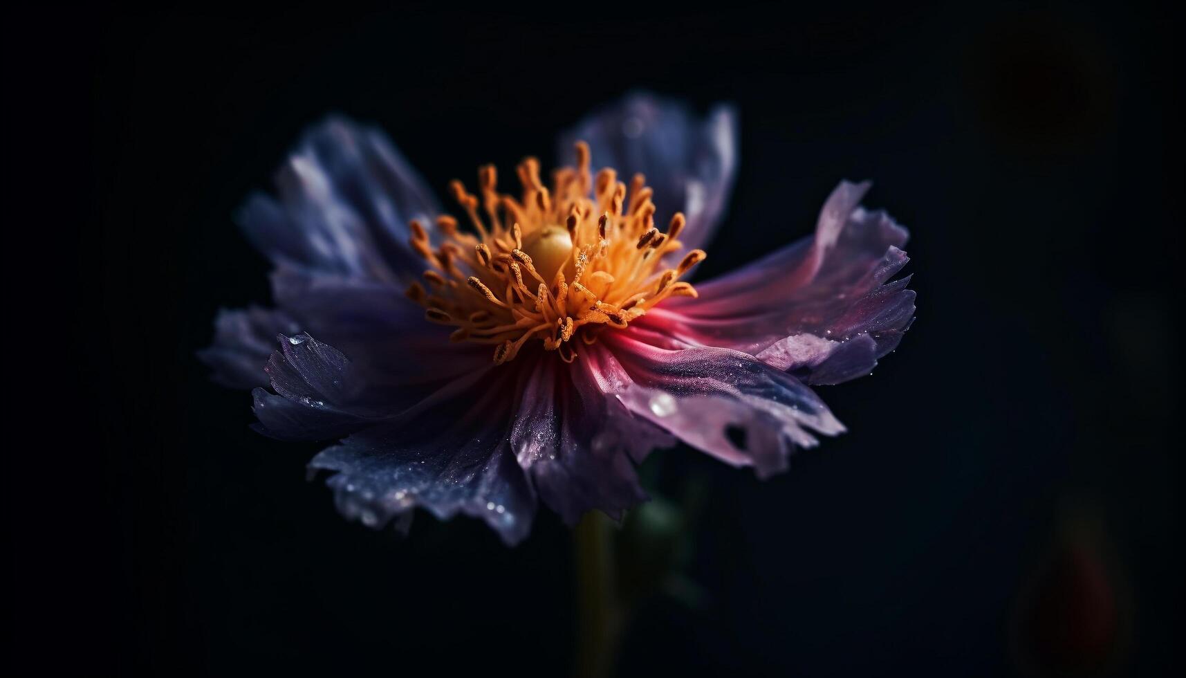 Vibrant gerbera daisy in wet nature, beauty in fragility generated by AI photo