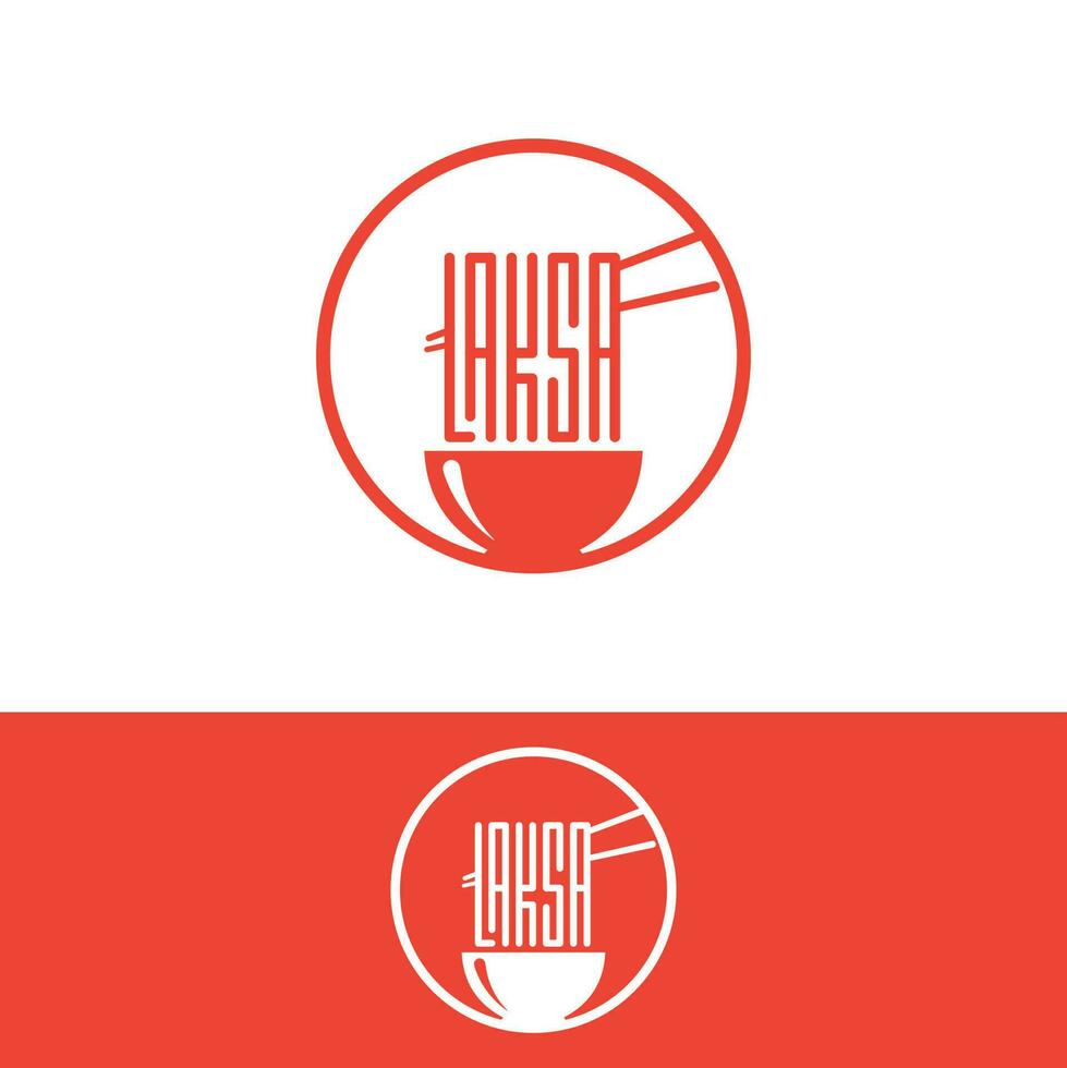 Laksa Noodles Logo Graphic Design from Indonesia vector