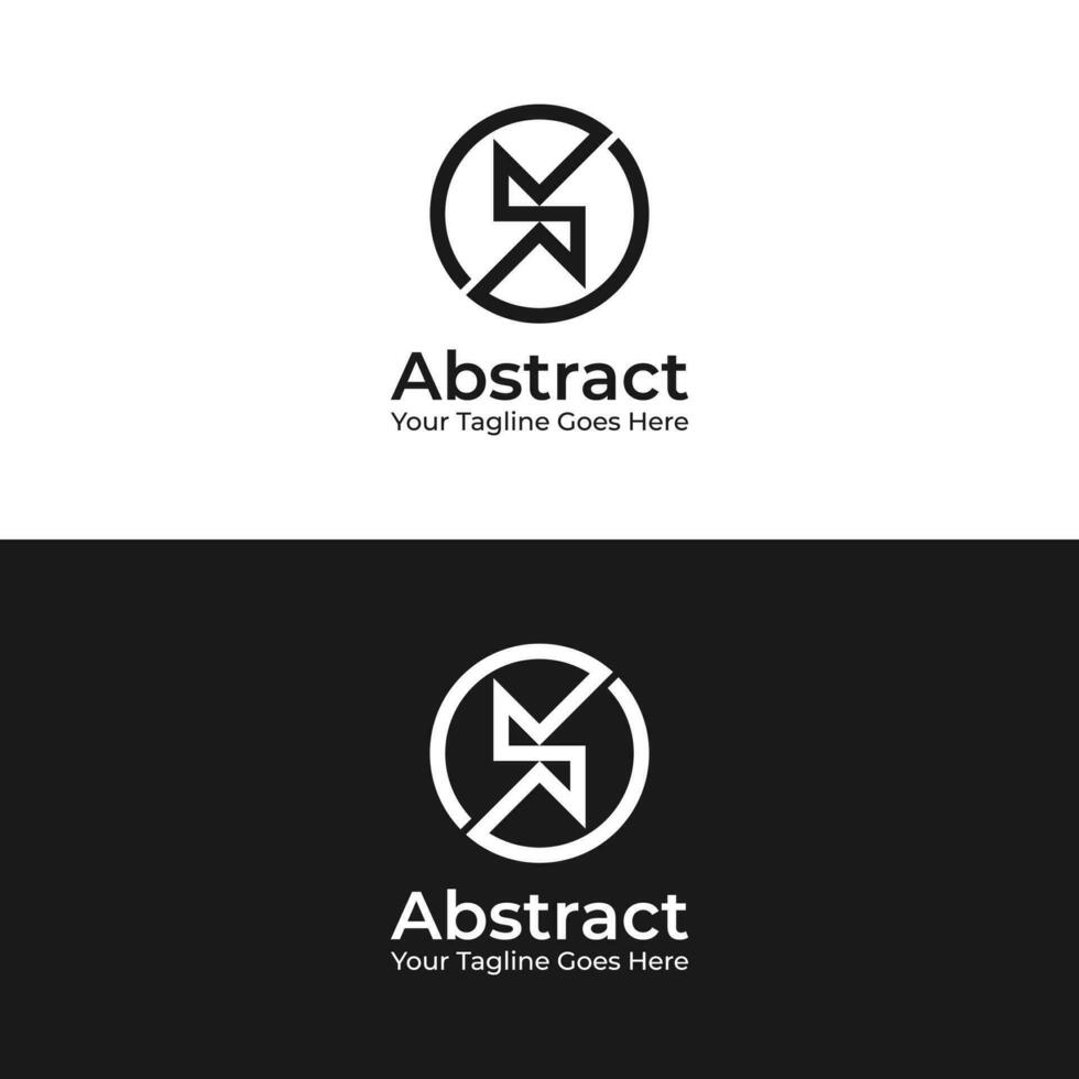 MW Abstract Logo Graphic Vector Design inside Circle