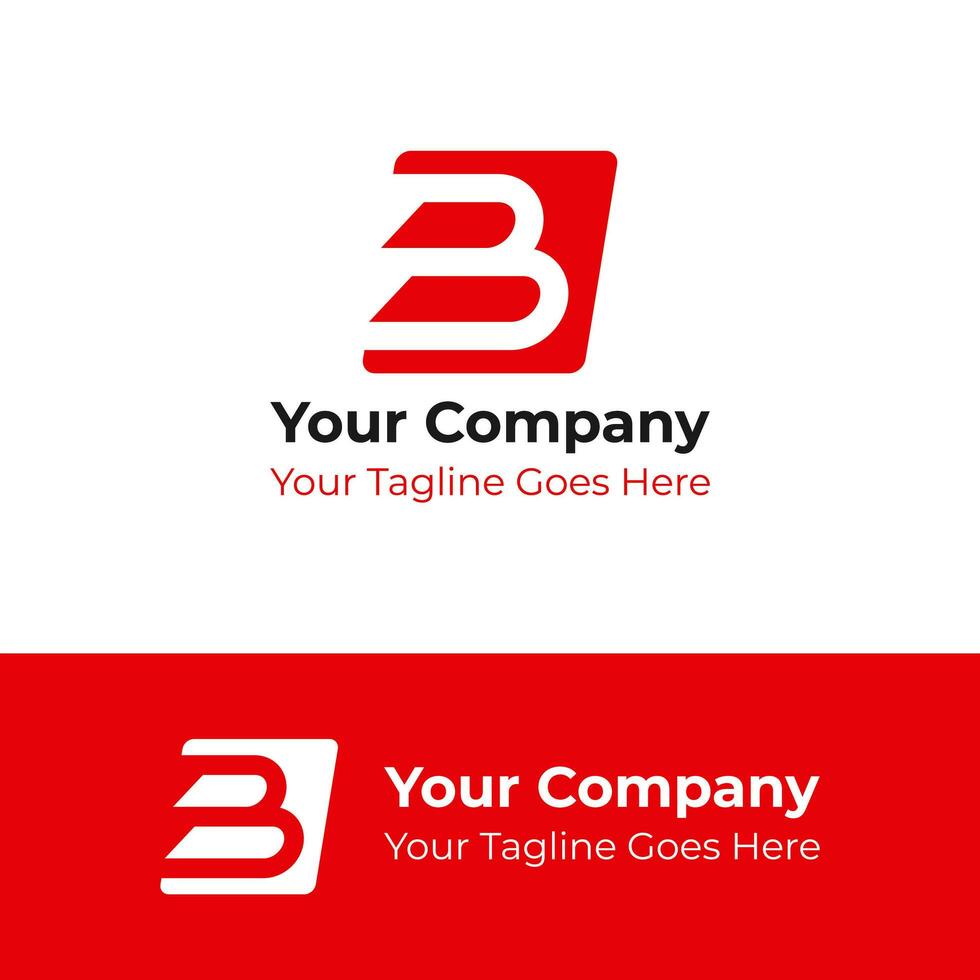 Company Logo Graphic Vector Design with Initial Letter B in red