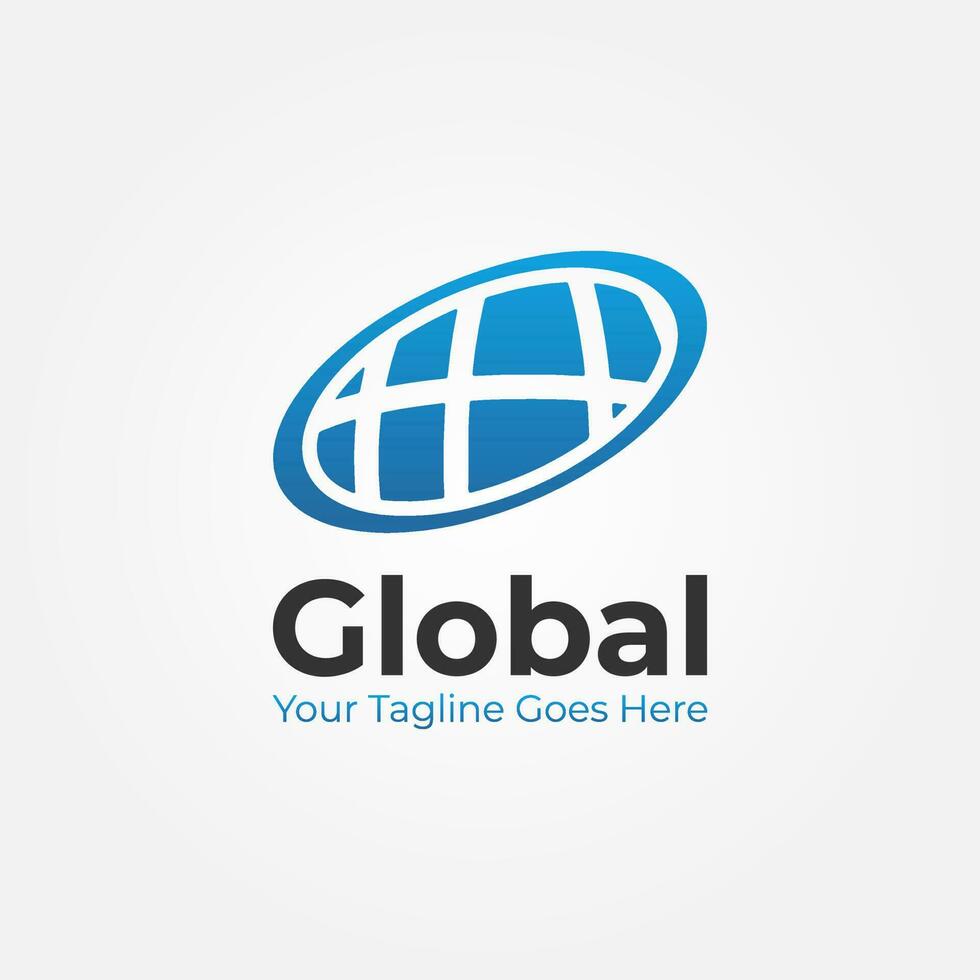 Global Logo Graphic Vector Design with Gradient blue color. This logo is suitable for Technology and websites