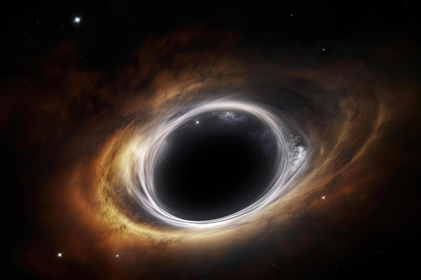 Solar System. 3D rendering, A black hole with glowing nebulous clouds ...