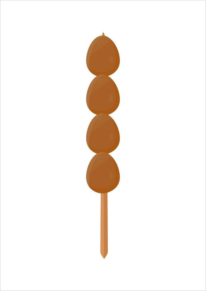 vector illustration of quail egg satay, typical of angkringan jogja
