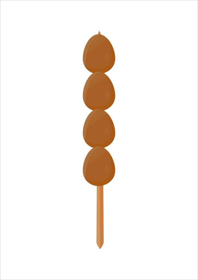 vector illustration of quail egg satay, typical of angkringan jogja