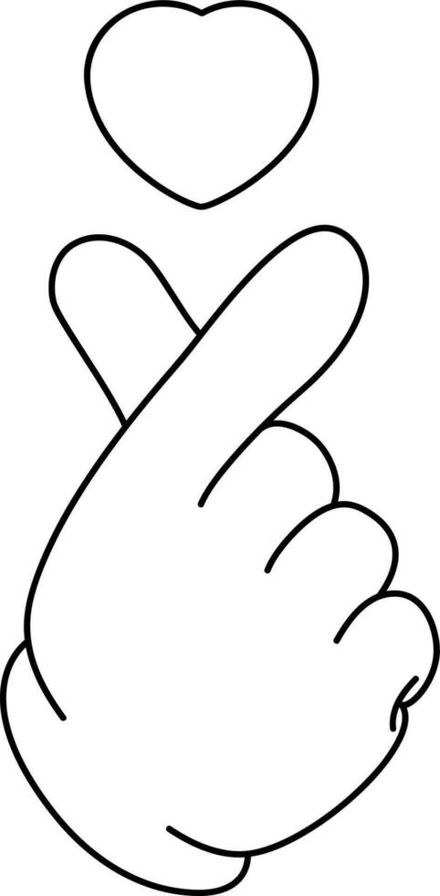 Love finger gesture doodle style vector