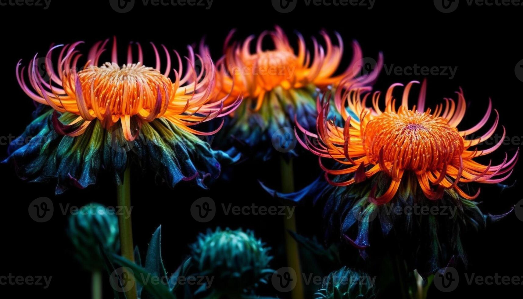 Vibrant gerbera daisy blossom in multi colored meadow, natural beauty abounds generated by AI photo