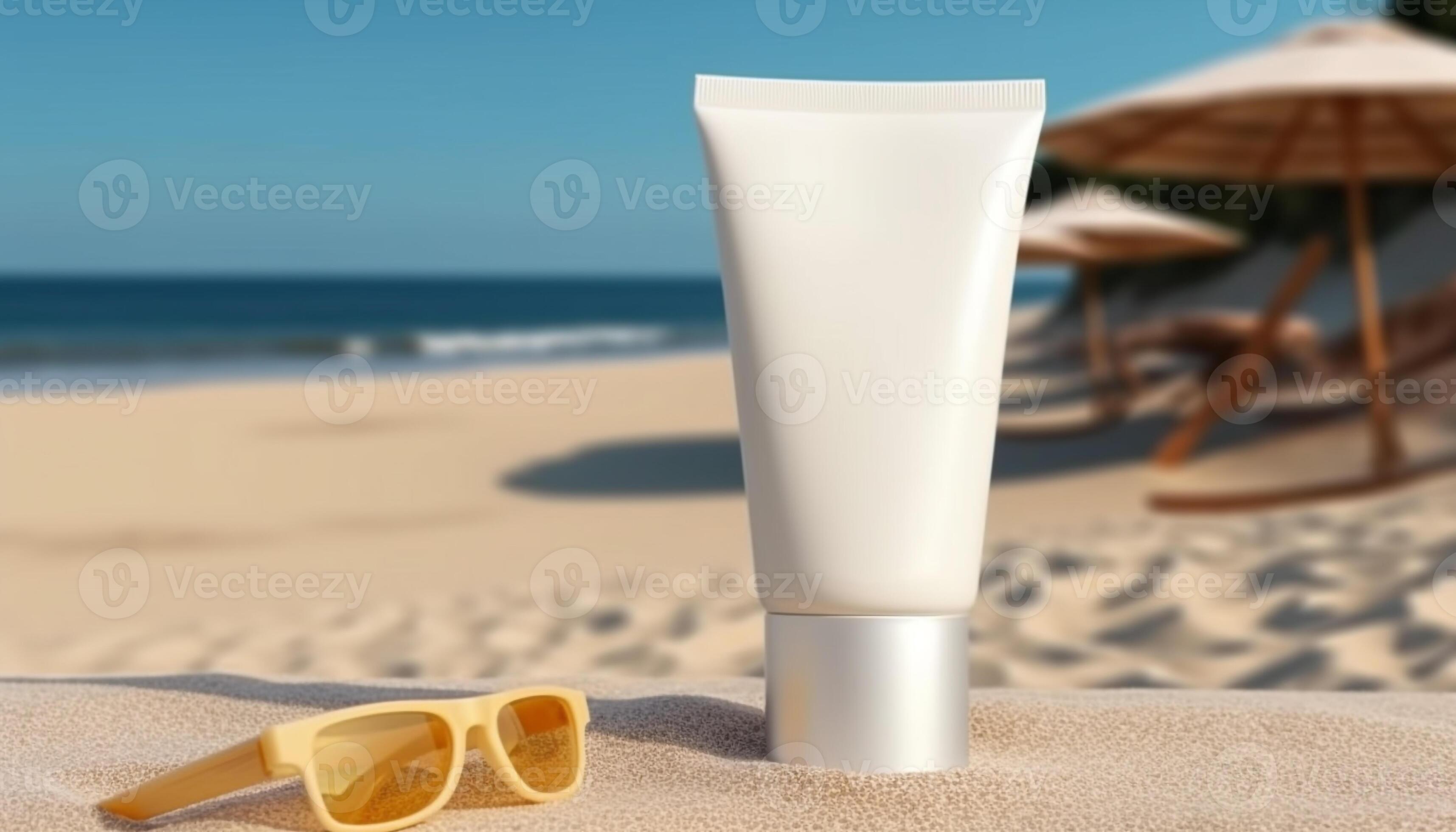 Applying suntan lotion on skin for a healthy summer tan generated by AI