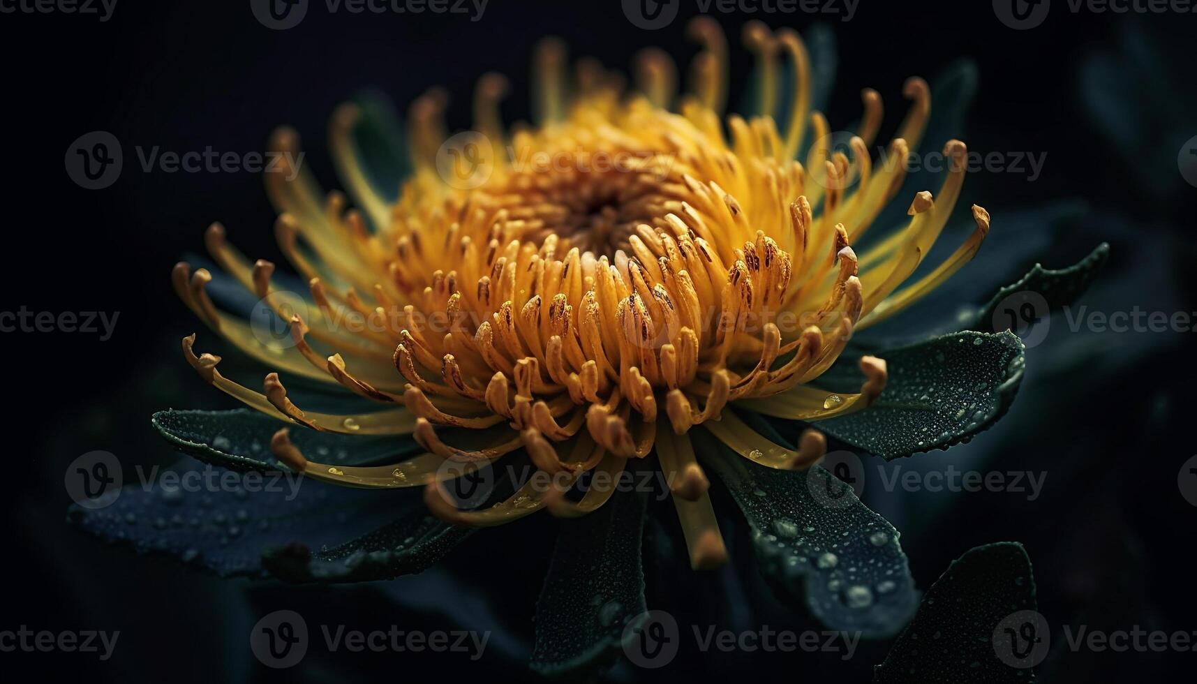 Vibrant gerbera daisy in wet pond, beauty in nature growth generated by AI photo