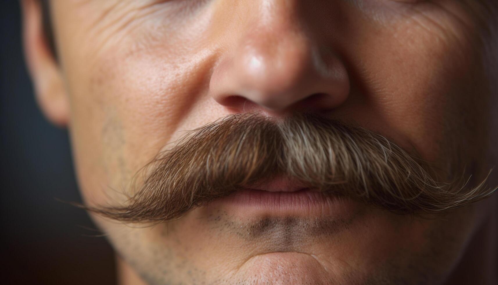 Serious senior man with gray beard and mustache, close up portrait generated by AI photo