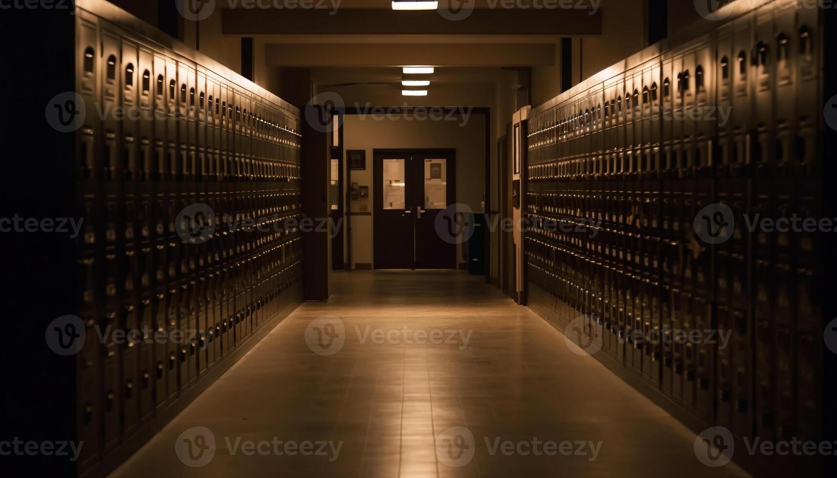 Vanishing point in a row of old alcohol bottles indoors generated by AI photo