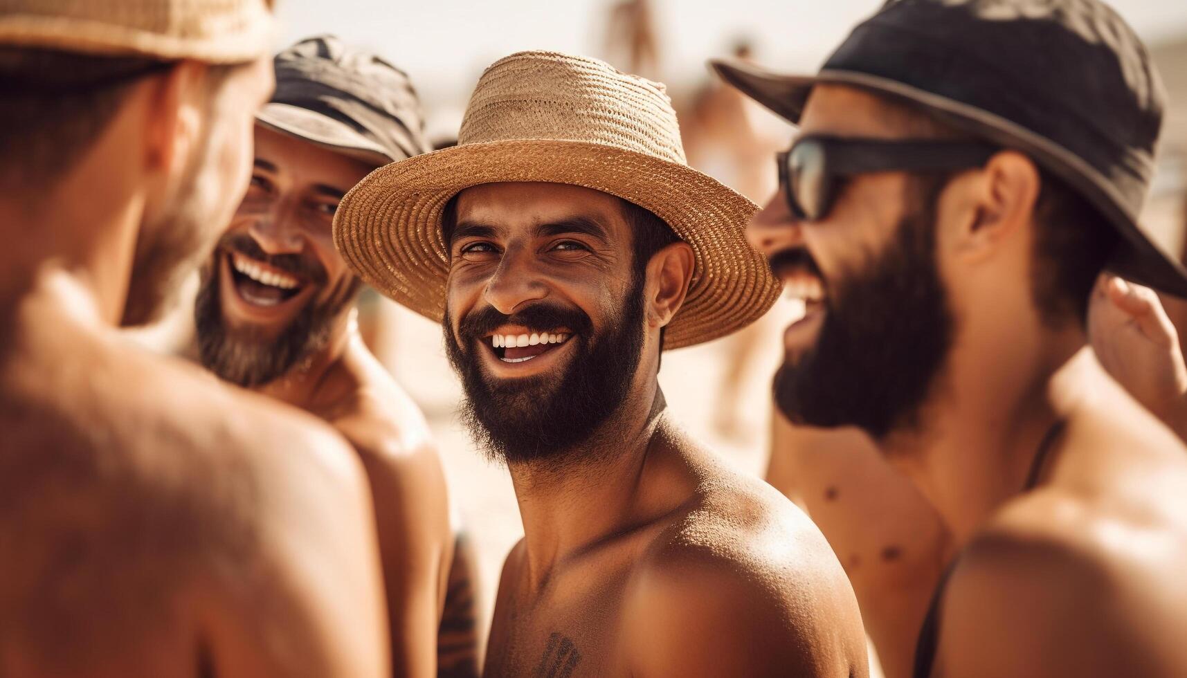 juguetón adultos solamente disfrutar despreocupado verano fiesta con unión unión generado por ai foto