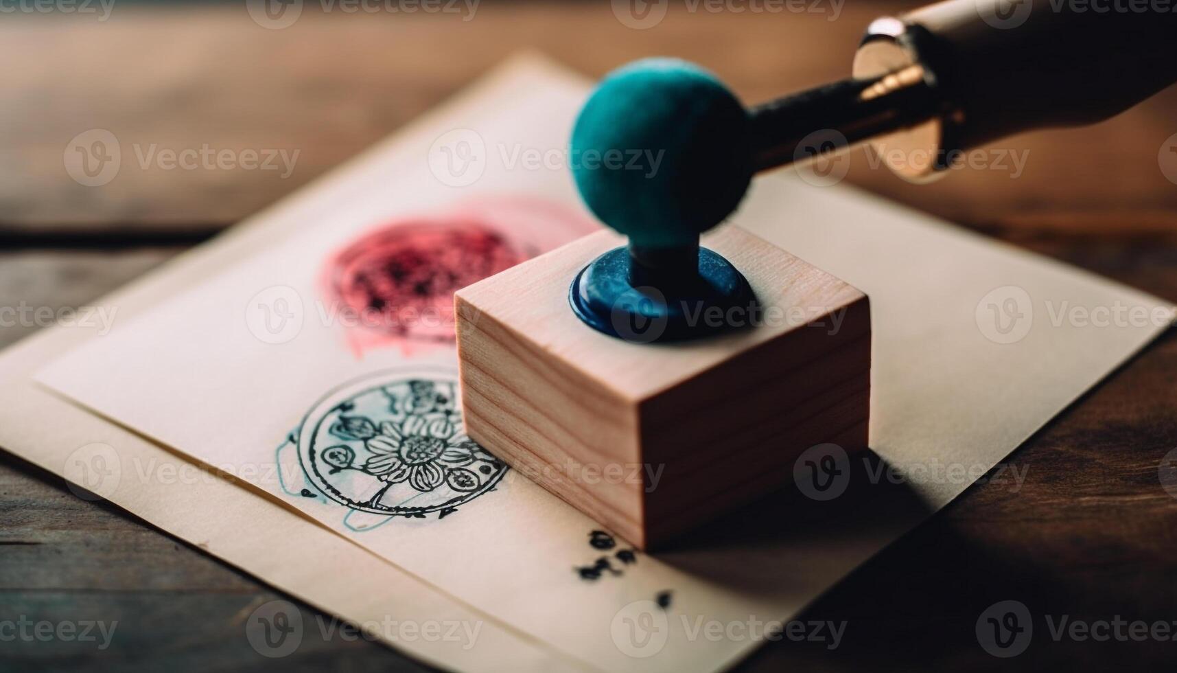 Handcrafted wooden toy on rustic table sparks childhood creativity and learning generated by AI photo