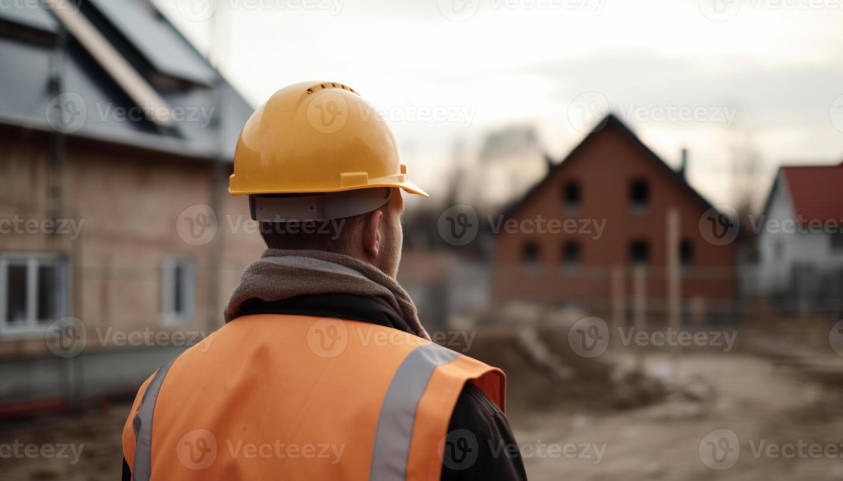 Men in hardhats work on construction site with heavy machinery generated by  AI 24580869 Stock Photo at Vecteezy